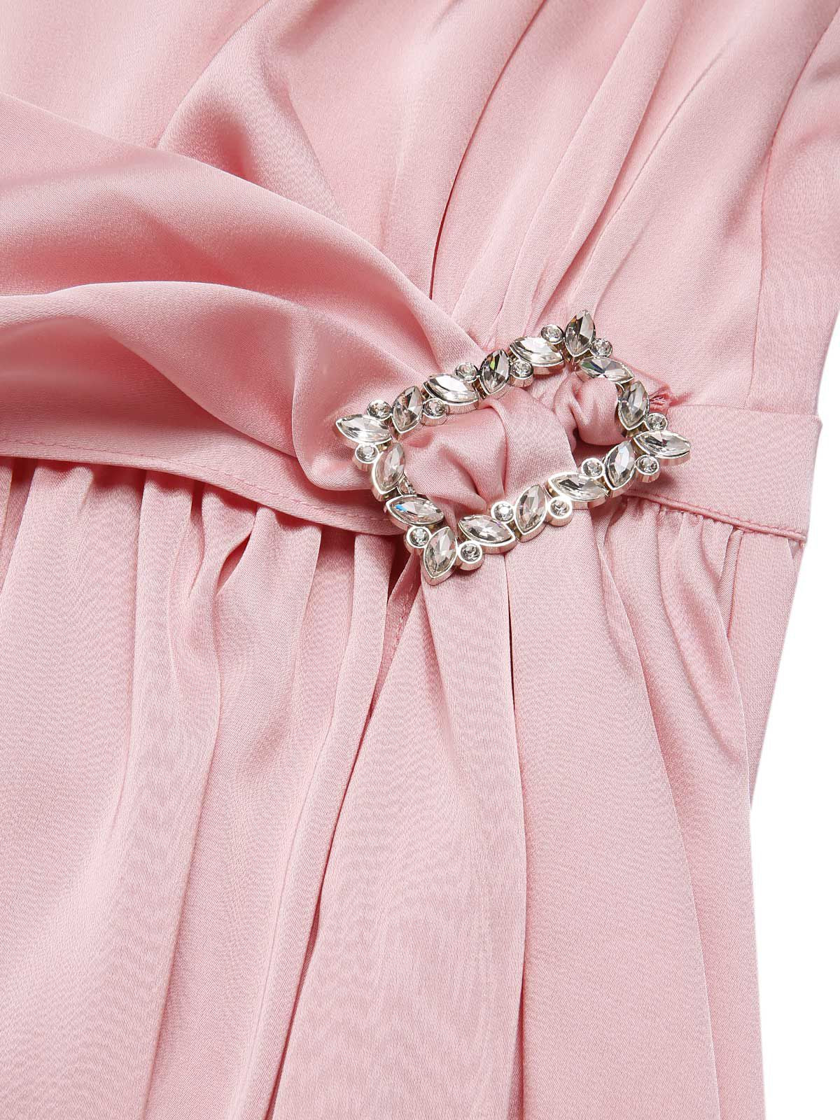 Light Pink 1920s Satin Square Neck Back Bow Dress - Image 8