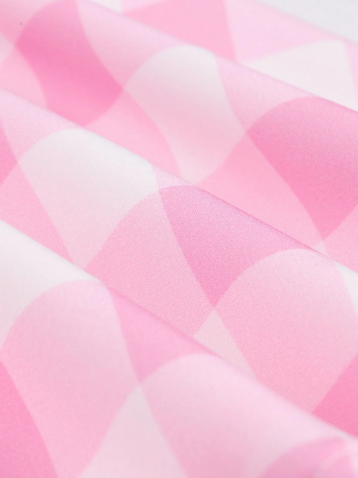 Light Pink 1950s Halter Plaids Belted Dress - Image 4