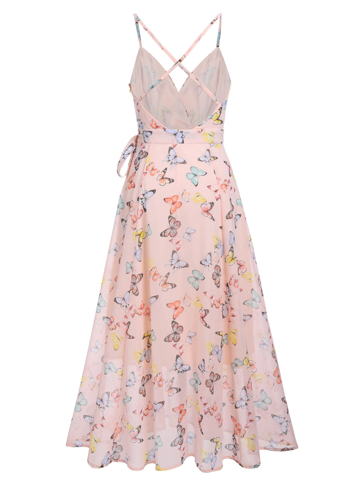 [Pre-Sale] Light Pink Butterfly Strap Lace-up Vintage Dress - Image 3