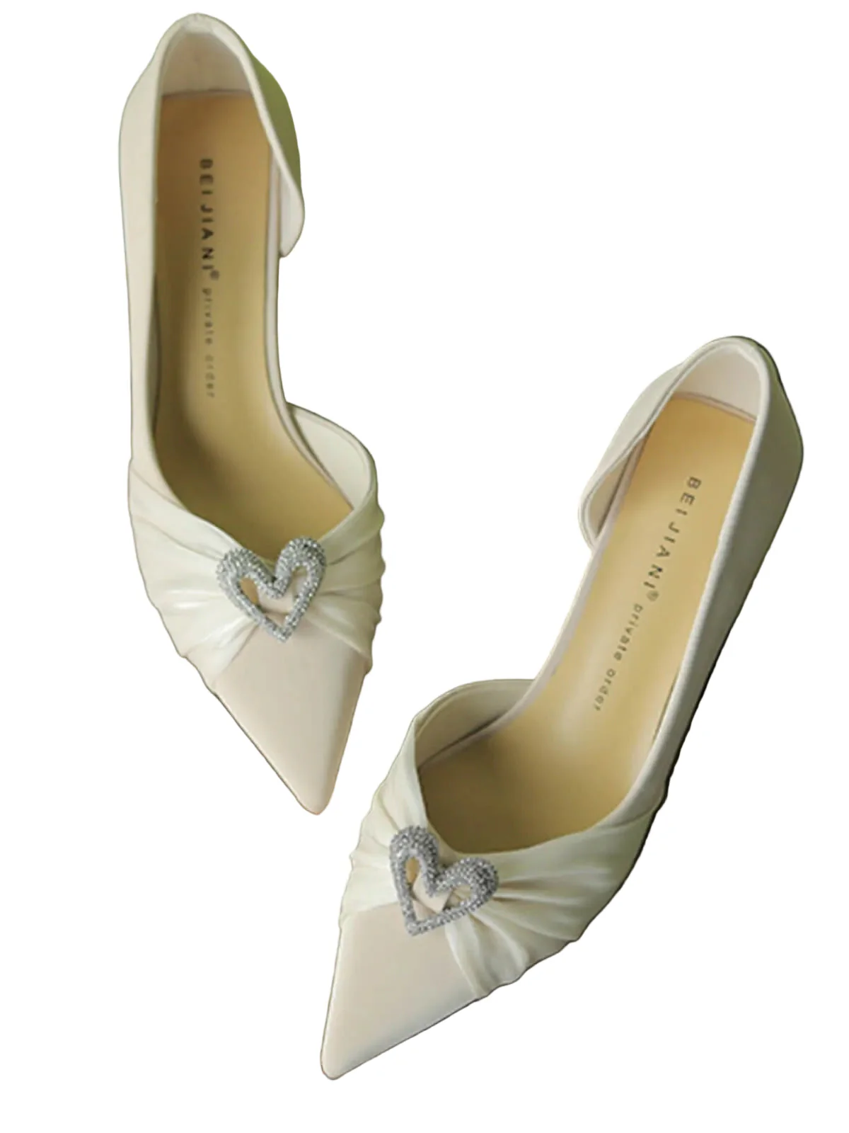 Love Rhinestone Pointed Toe Stiletto Heel Shoes - Image 2