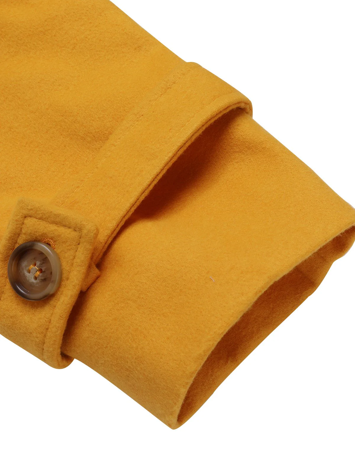 Mango Yellow 1930s Solid Lapel Long Coat - Image 4
