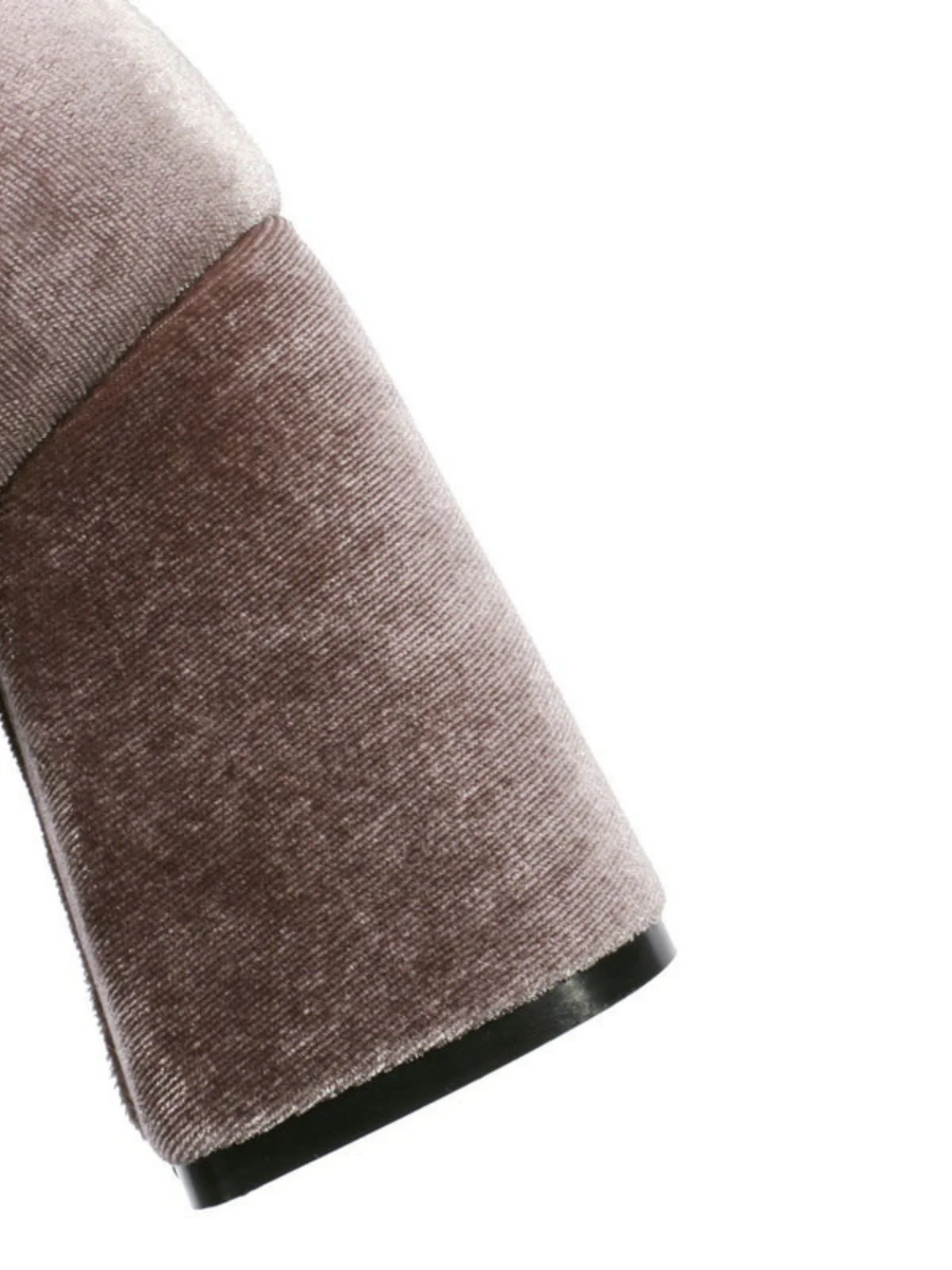Mary Jane Velvet Pearl Button Chunky Heel Shoes - Image 15