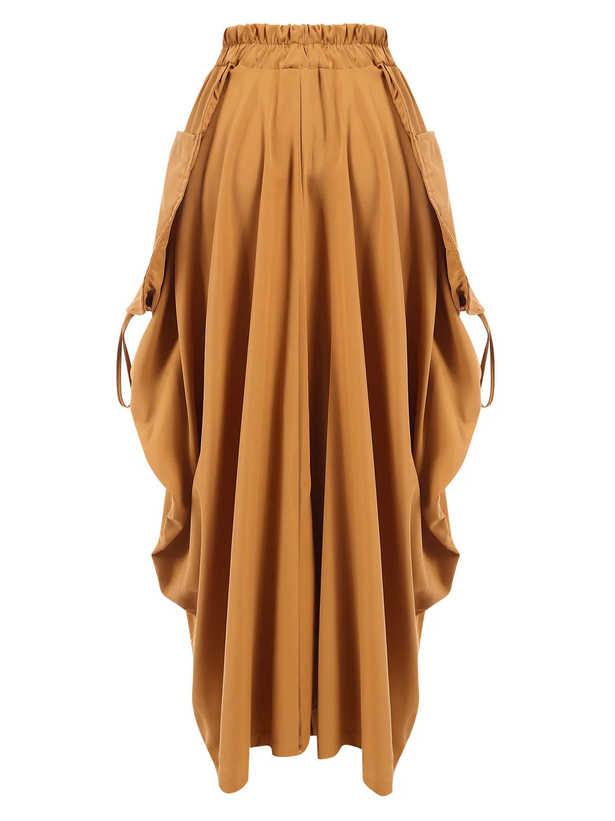Medium Yellow 1960s Solid Drawstring Waist Skirt - Image 3