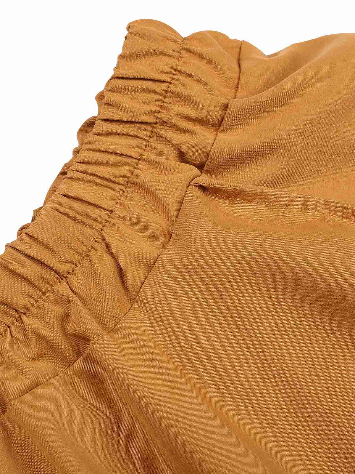 Medium Yellow 1960s Solid Drawstring Waist Skirt - Image 4