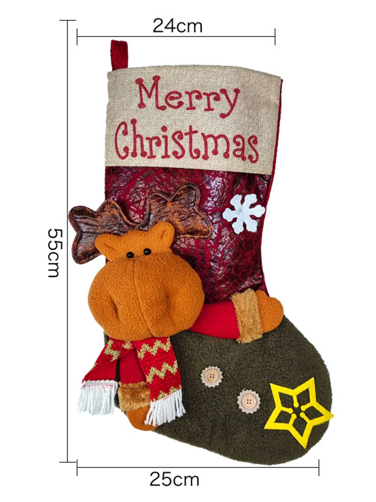 Merry Christmas 3D Cartoon Stockings Gift Bag - Image 2