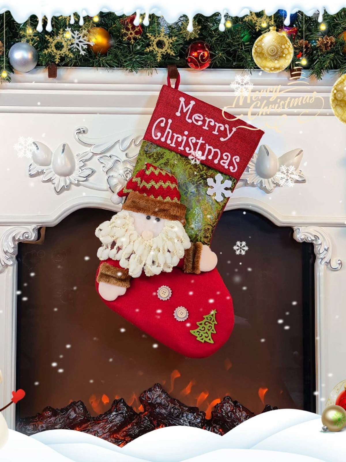 Merry Christmas 3D Cartoon Stockings Gift Bag - Image 3