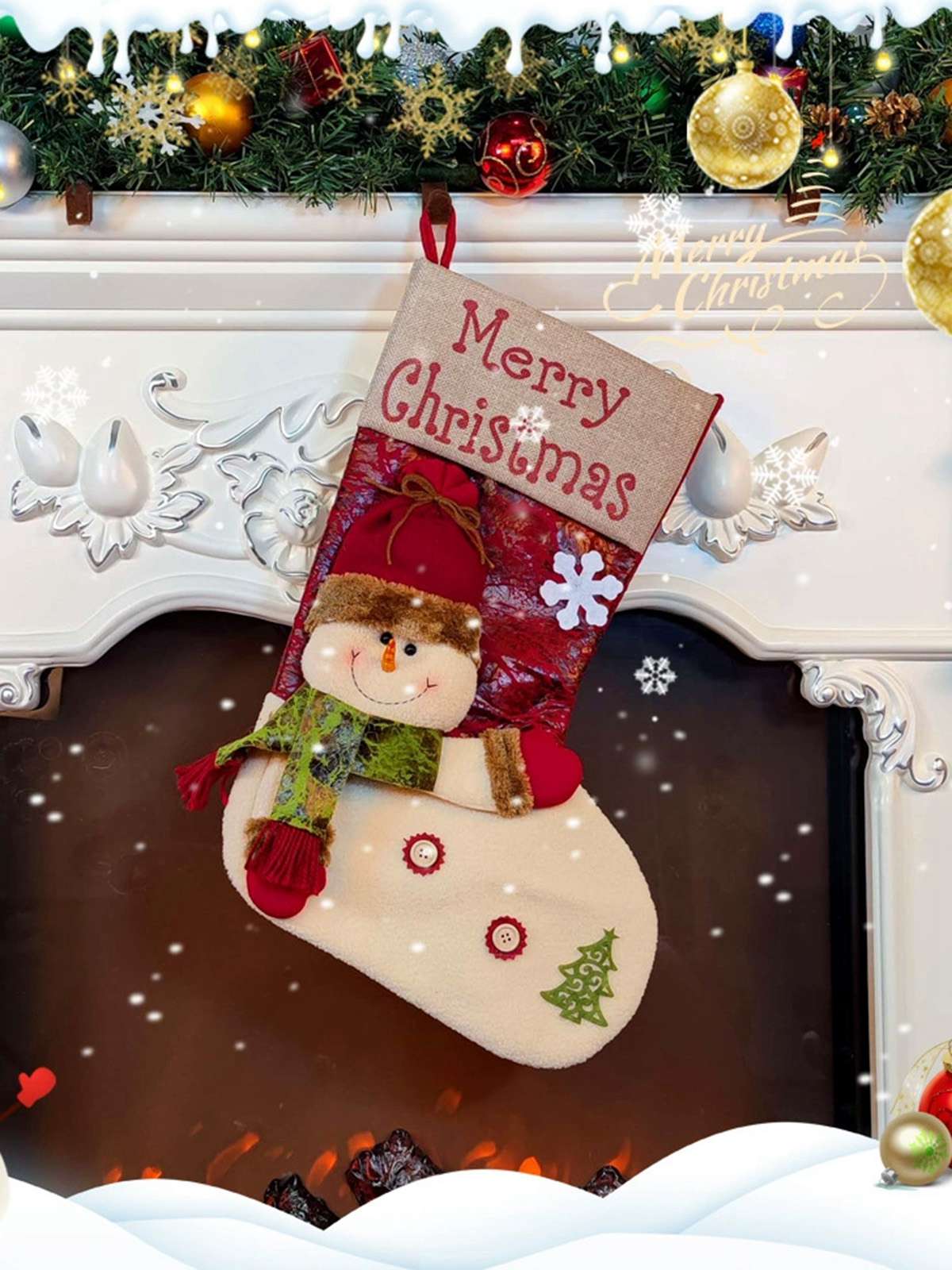 Merry Christmas 3D Cartoon Stockings Gift Bag - Image 4