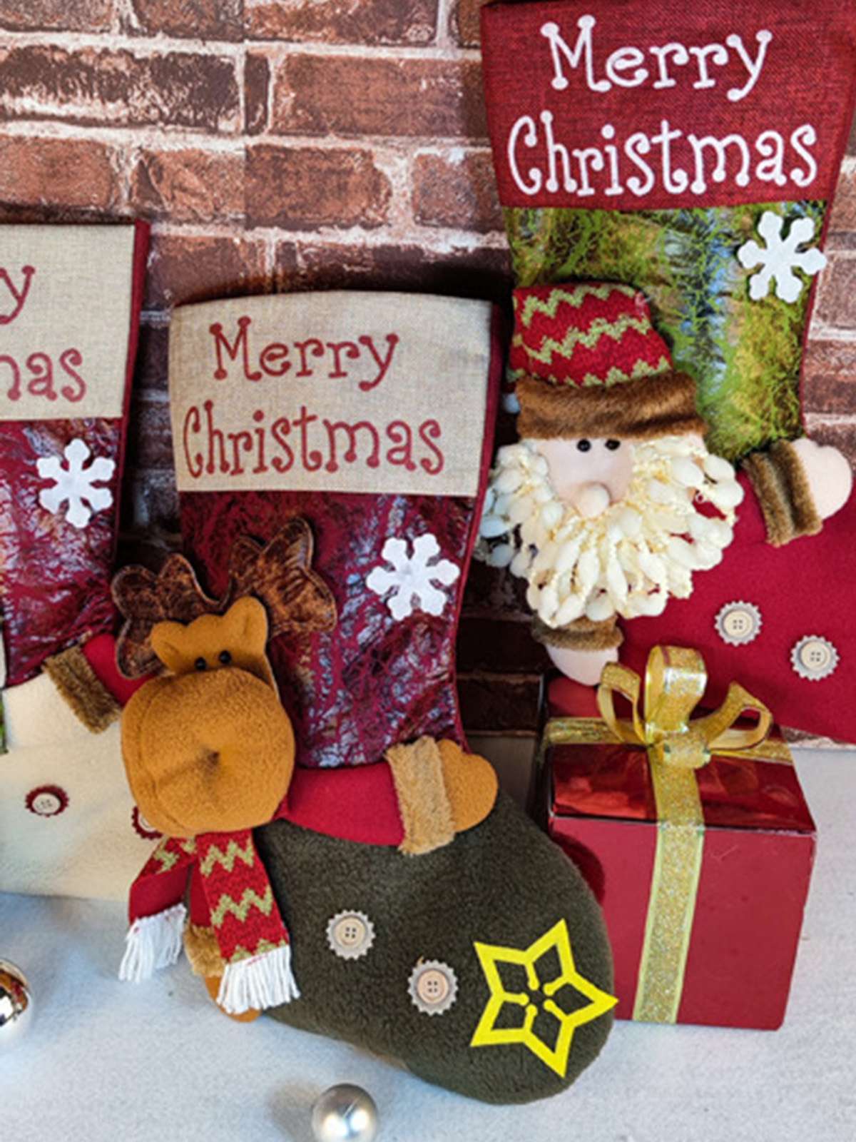Merry Christmas 3D Cartoon Stockings Gift Bag - Image 6