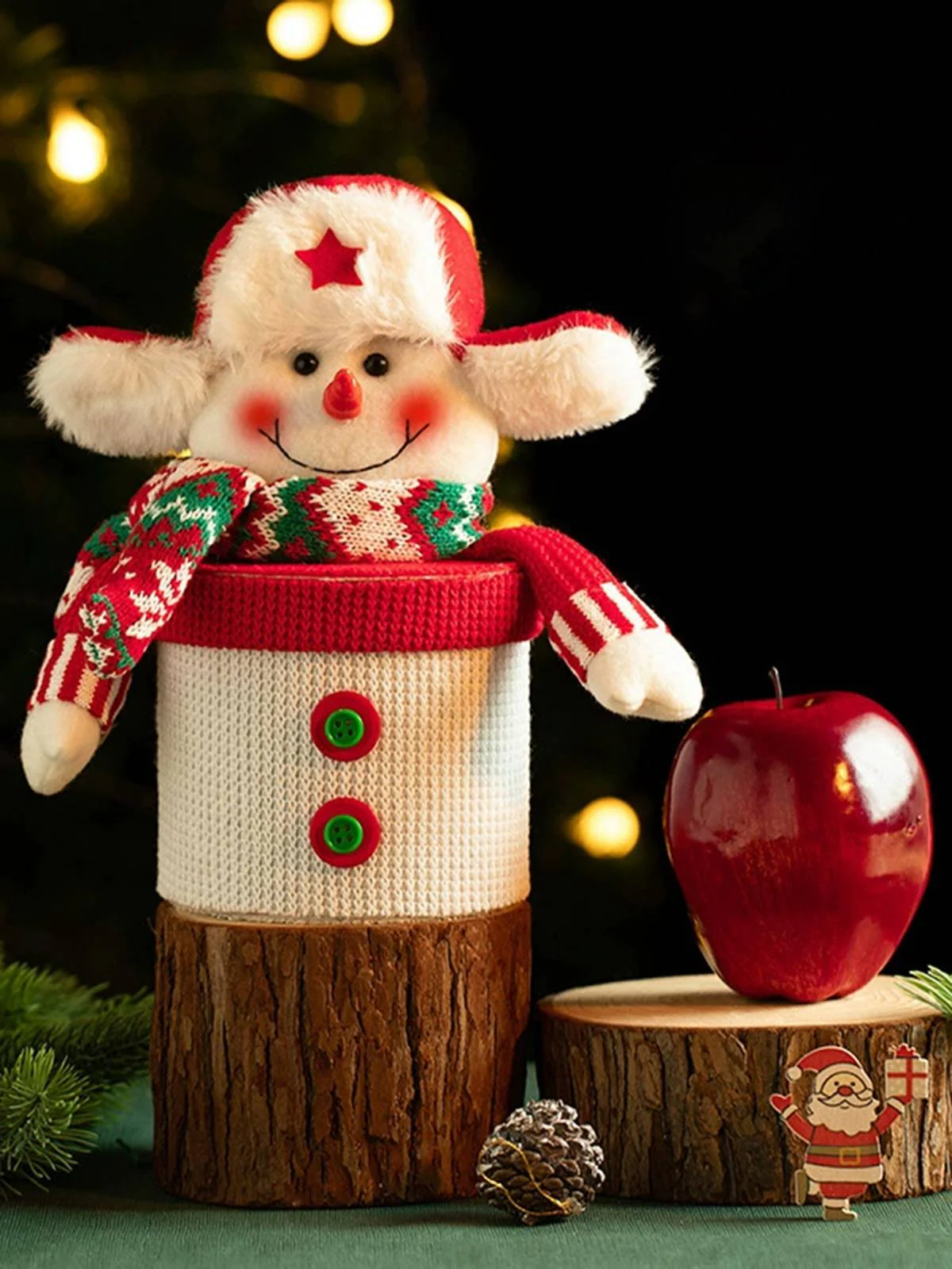 Merry Christmas Cartoon Plush Knit Gift Box - Image 2
