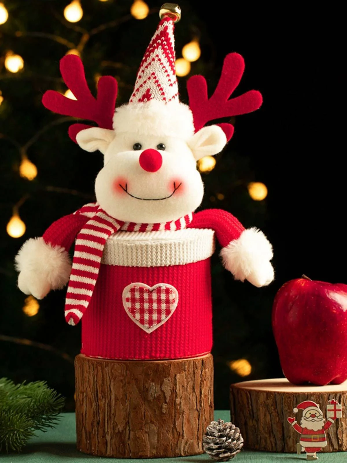 Merry Christmas Cartoon Plush Knit Gift Box - Image 3