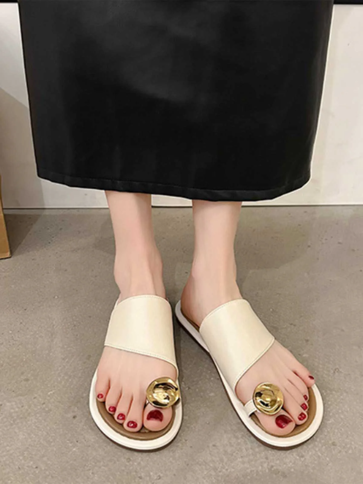 Metal Thumb-Toe Beach Sandals - Image 2