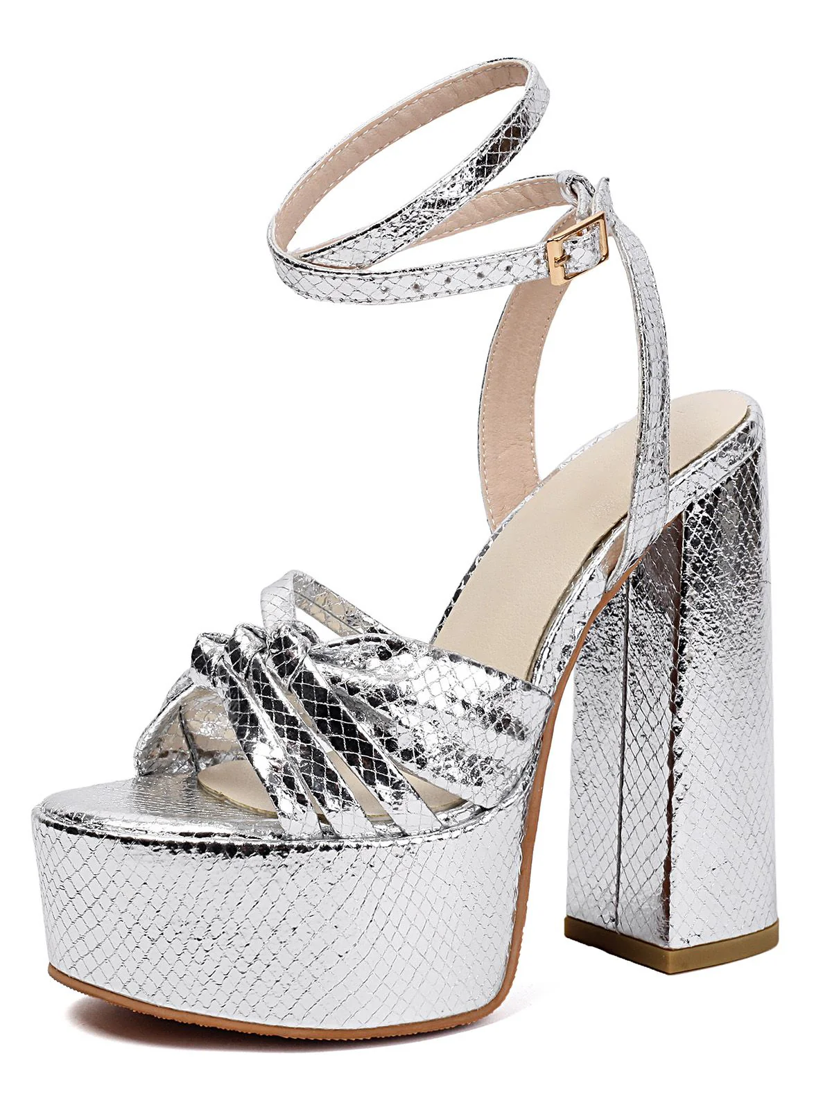 Metallic Disco Platform High Heel Shoes - Image 15