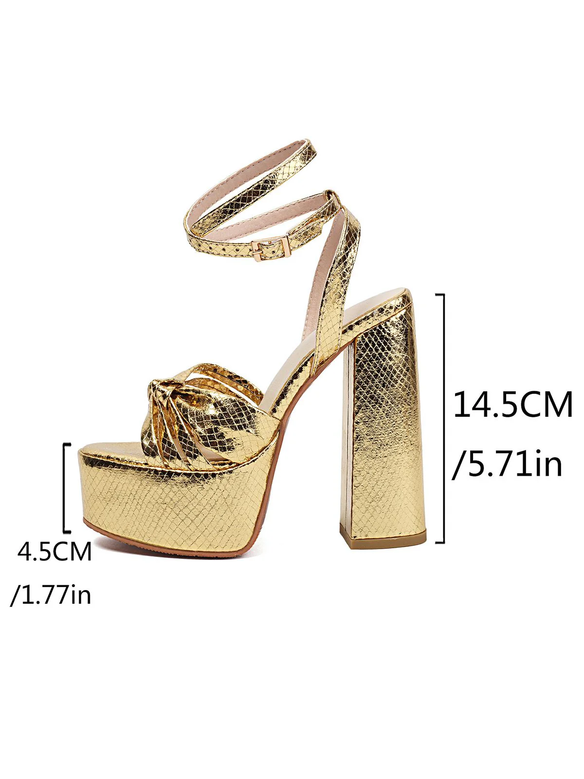 Metallic Disco Platform High Heel Shoes - Image 4