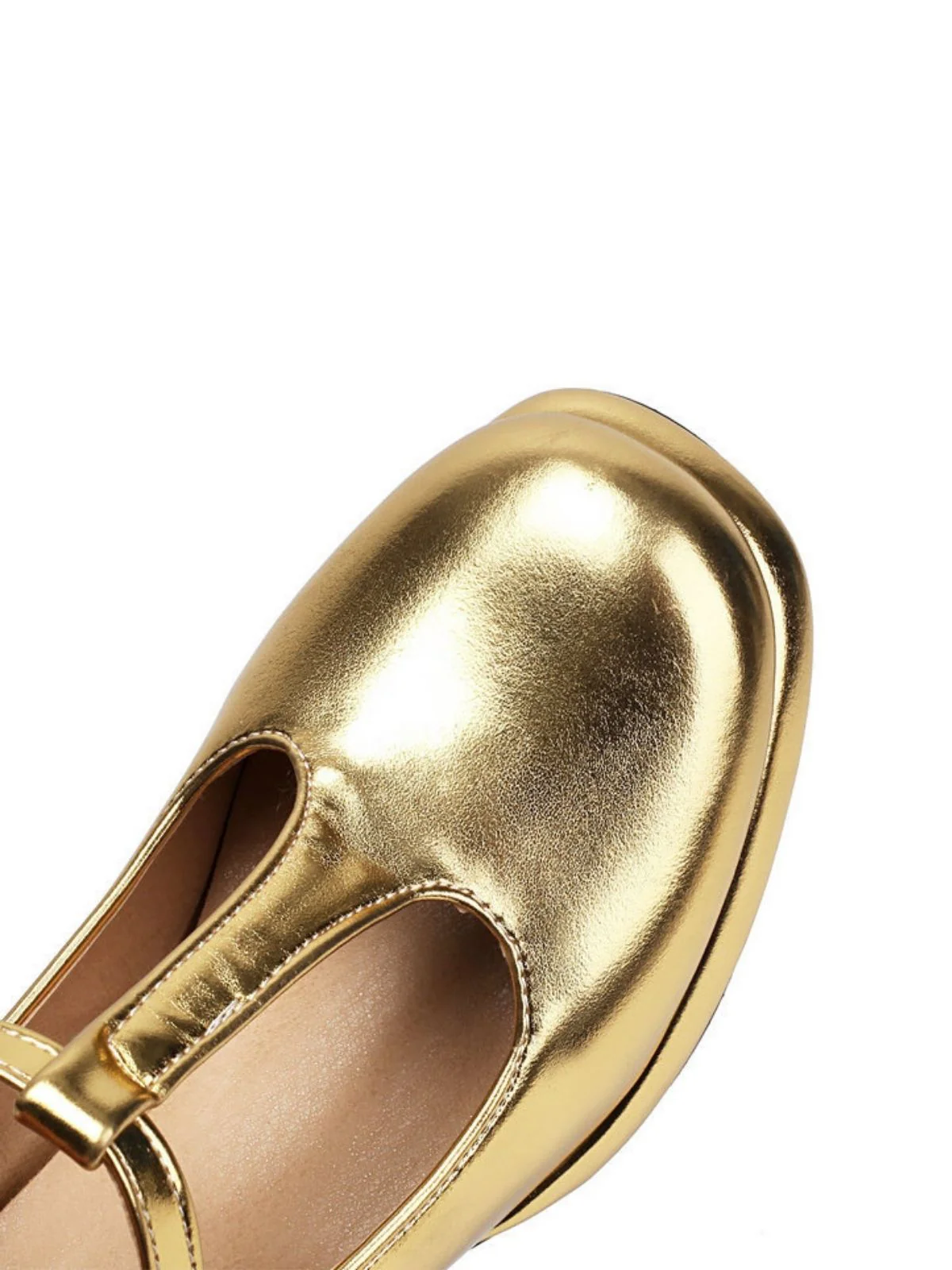 Metallic Square Toe Block Buckle Heels - Image 6