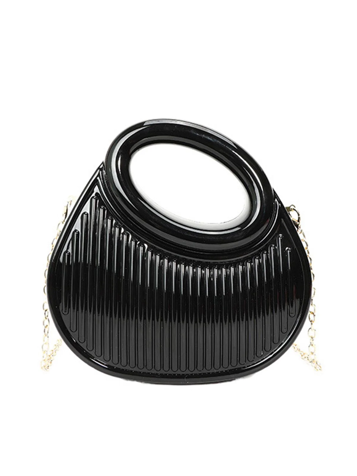 Metallic Top-Handle Chain Crossbody Bag - Image 12