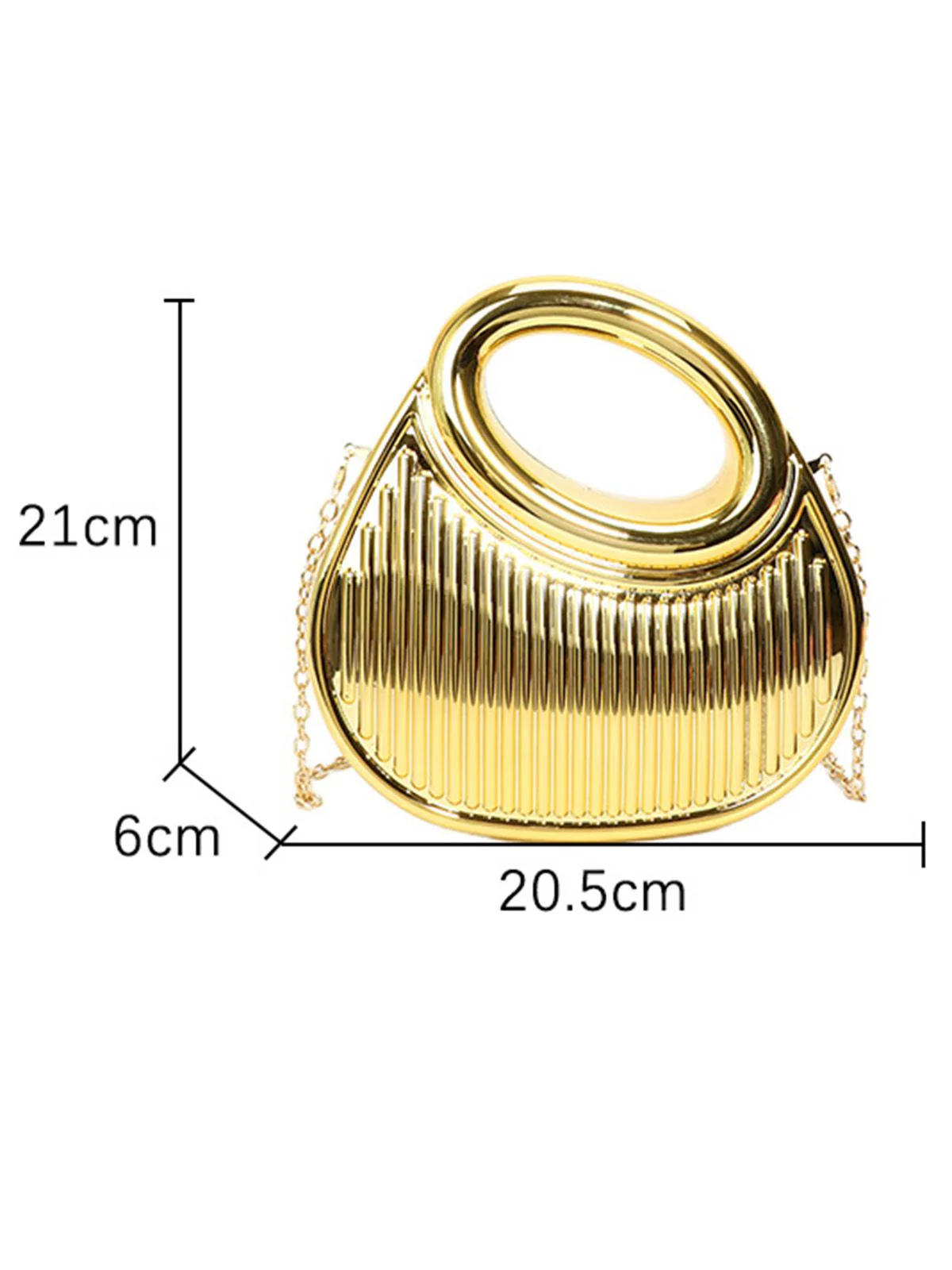 Metallic Top-Handle Chain Crossbody Bag - Image 8