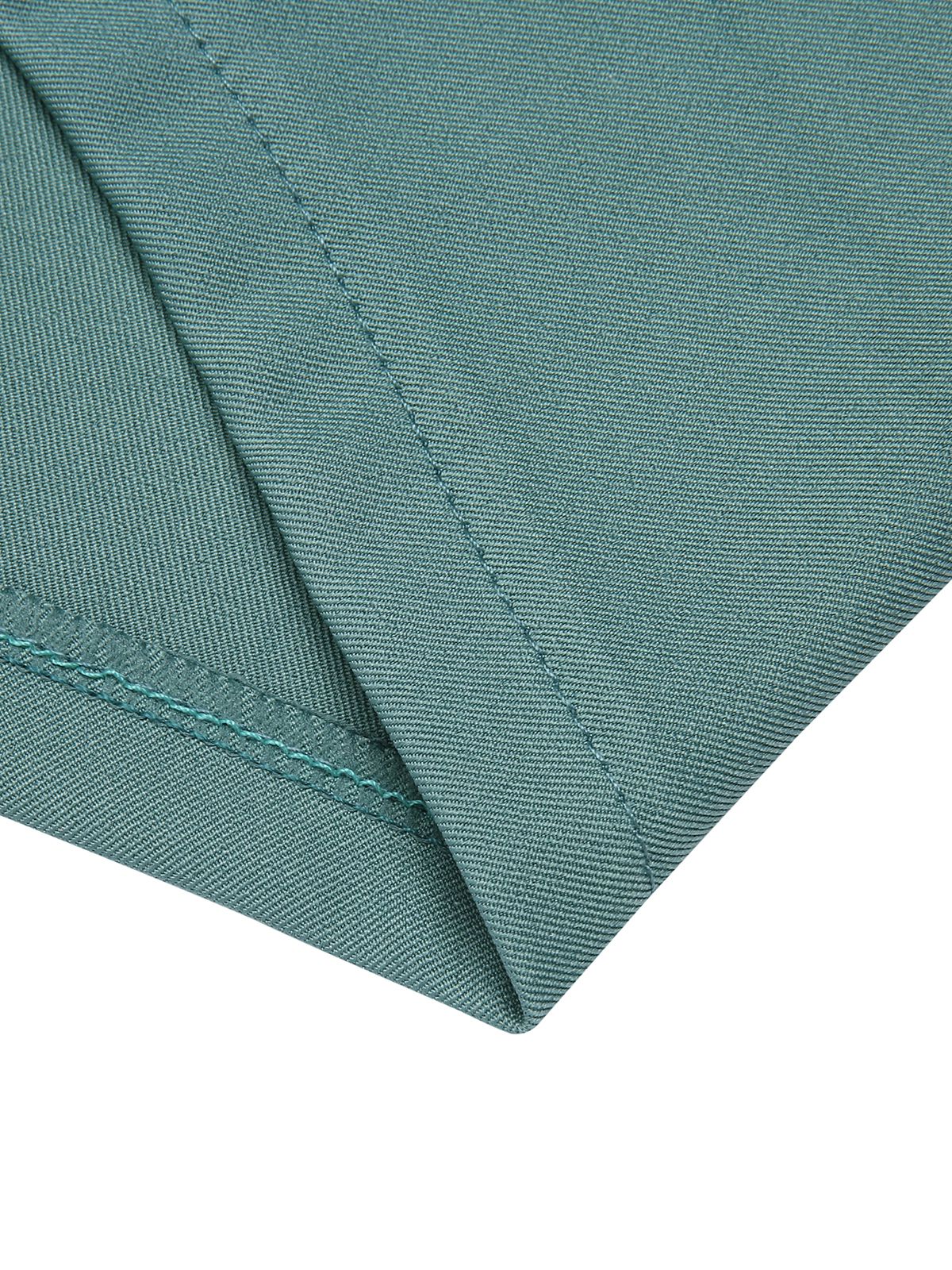 Mint Green 1950s Solid Pleating Decorative Pocket Shorts - Image 6