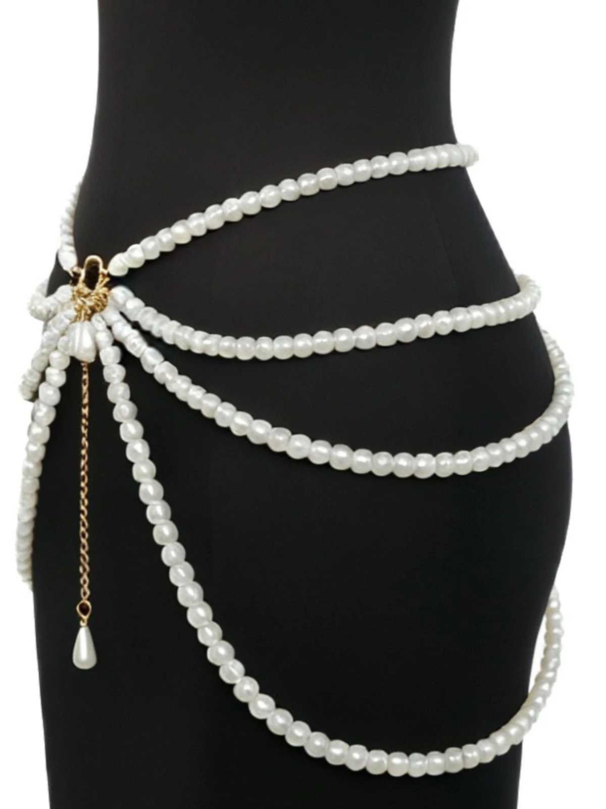 Multi-Layer Pearl Teardrop Pendant Waist Chain - Image 3