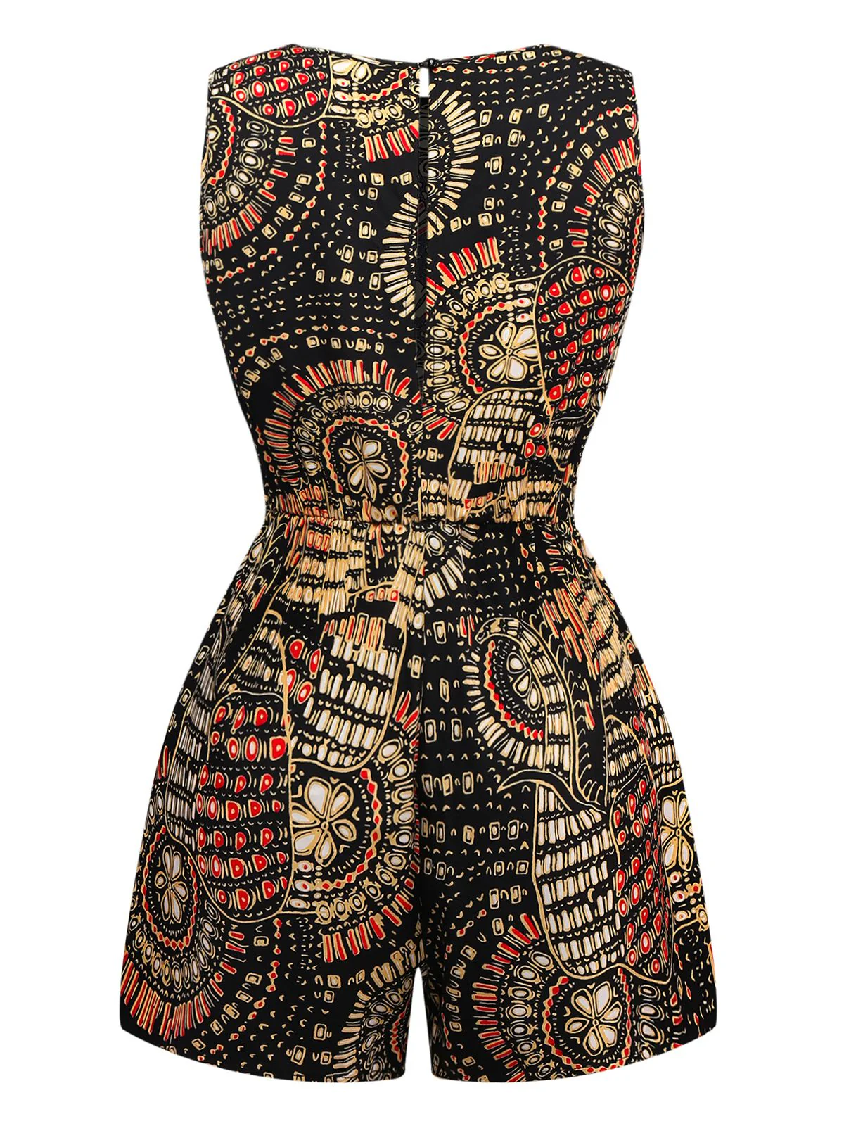 Multiclor 1970s Boho Irregular Print Romper - Image 2