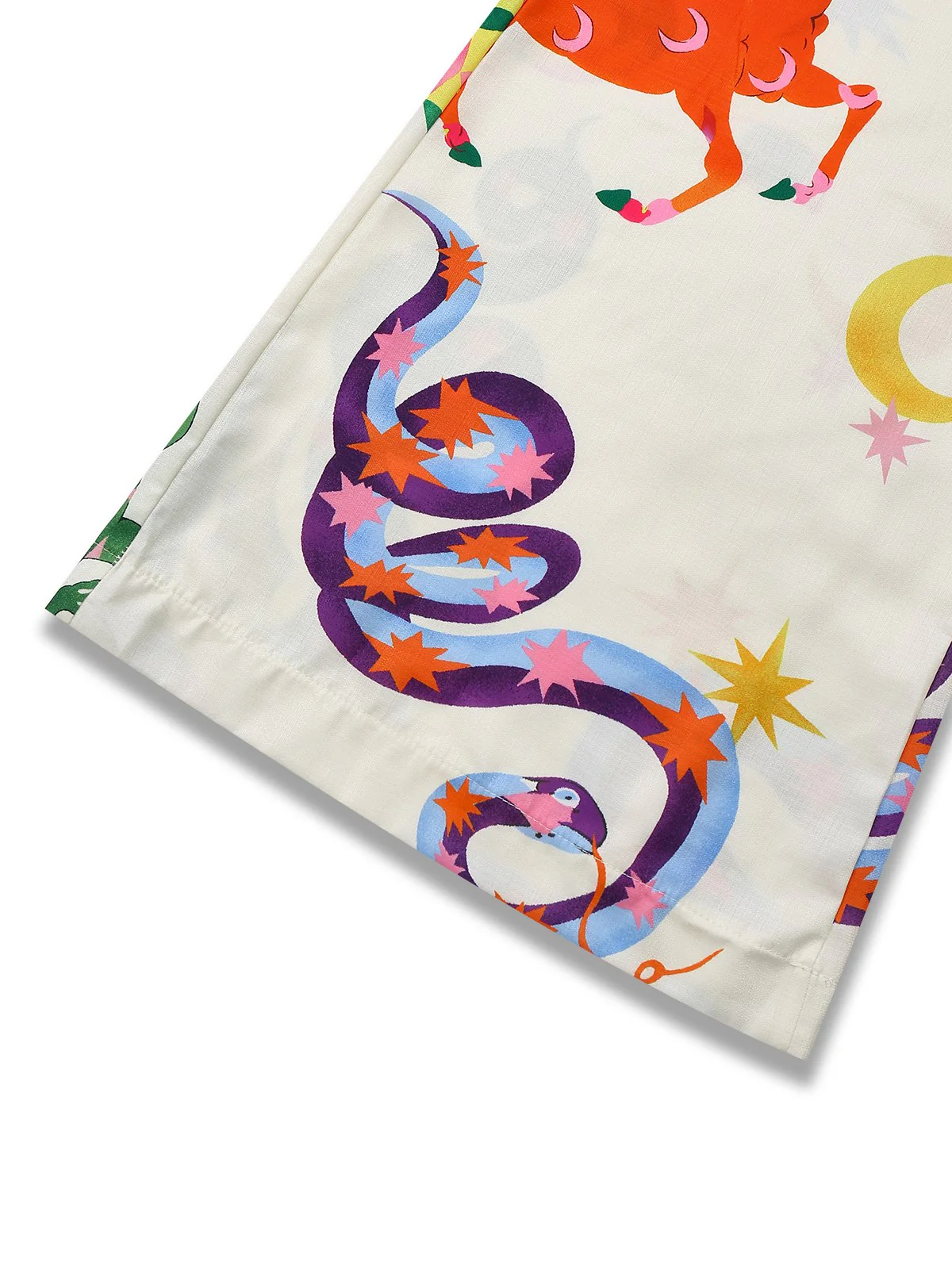 Multicolor 1930s Cartoon Animals Shirt Collar Jumpsuit - Image 5