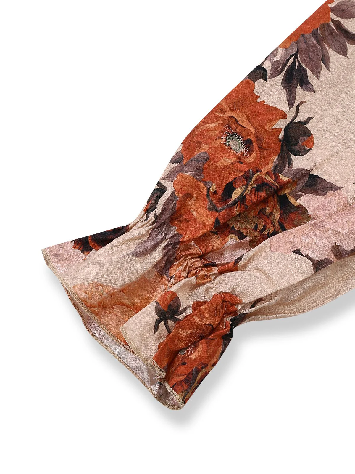 Multicolor 1930s Floral Smocked Cinched Sleeve Dress - Image 4
