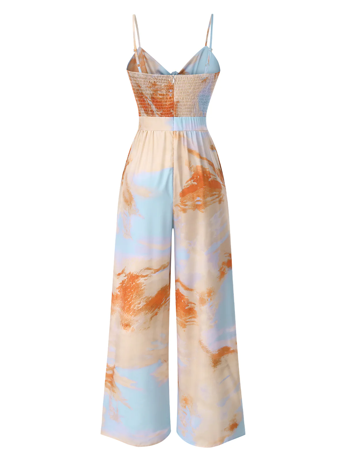 Multicolor 1930s Suspender Lace-up Ruched Jumpsuit - Image 2