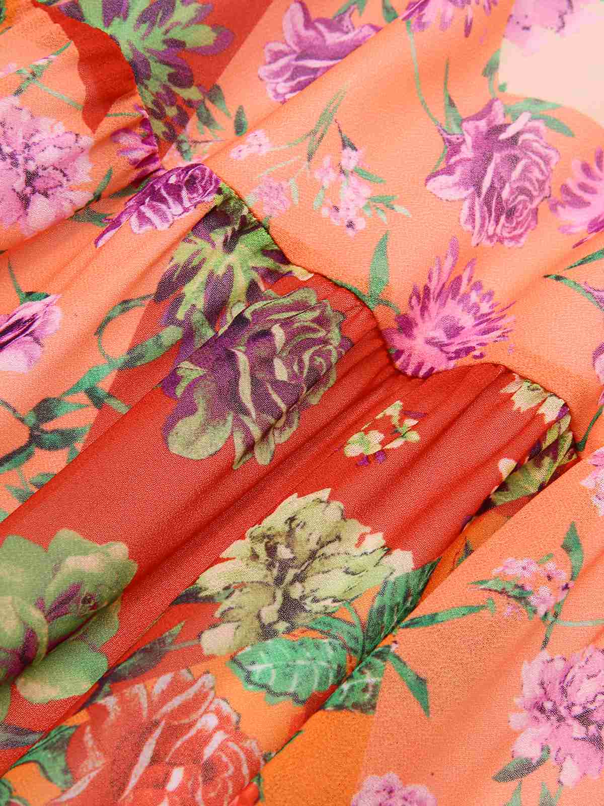 Multicolor 1930s Sweetheart Neck Floral Maxi Dress - Image 3