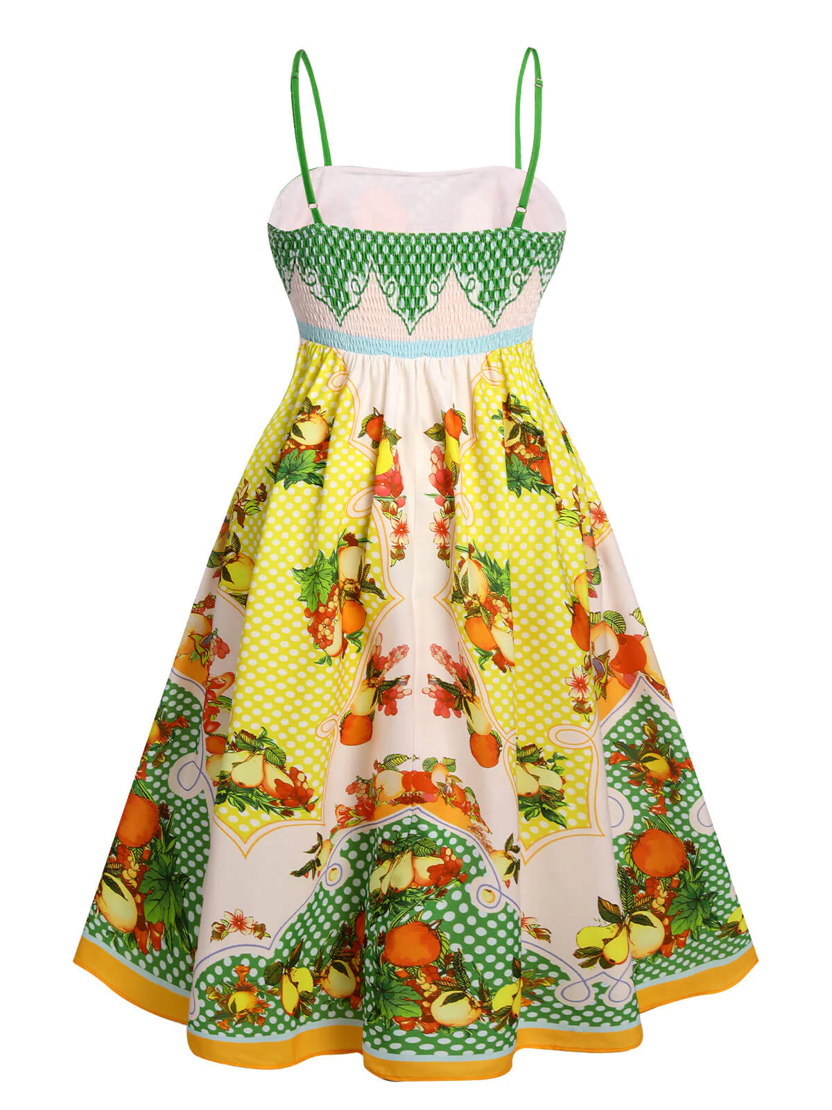 Multicolor 1940s Lemonis Print Midi Dress - Image 3