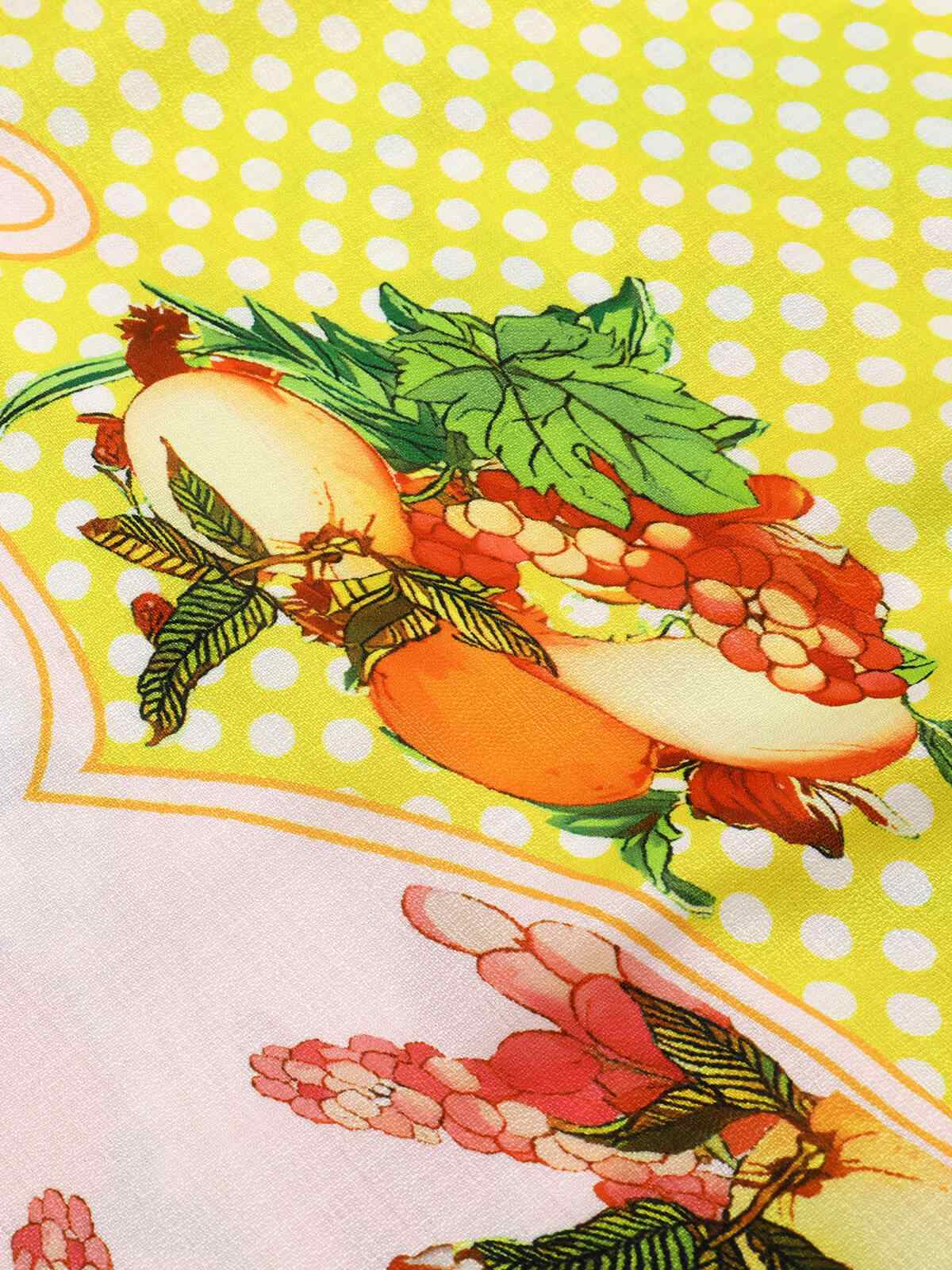 Multicolor 1940s Lemonis Print Midi Dress - Image 5