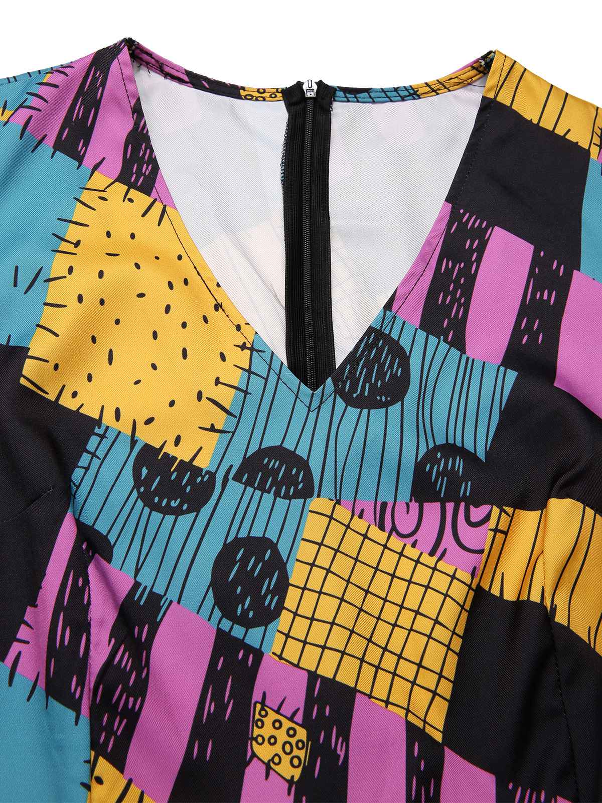 Multicolor 1940s Nightmare Before Christmas Sally Jumpsuit - Image 6