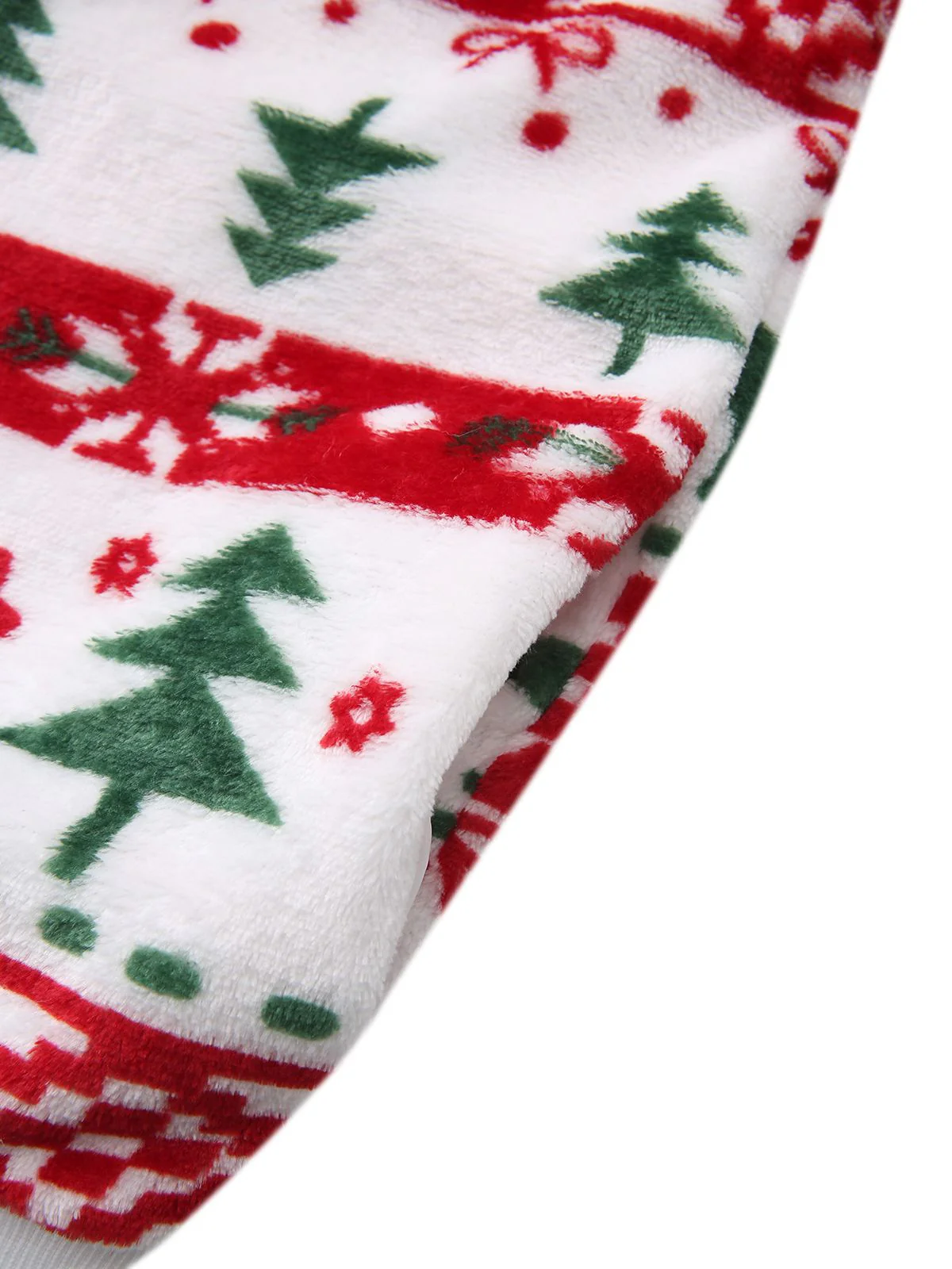 Multicolor 1940s Reindeer & Christmas Tree Plush Hoodie - Image 5