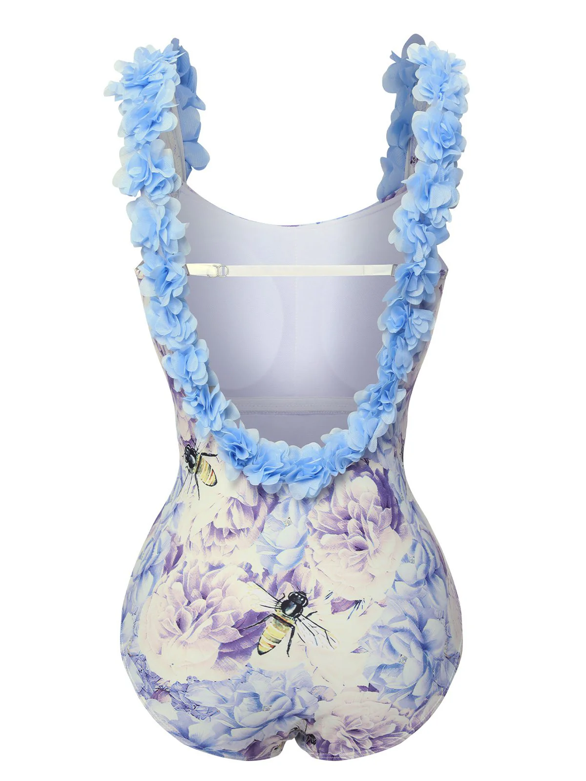 Multicolor 1950s 3D-Flowers Spaghetti Straps Swimsuit - Image 13