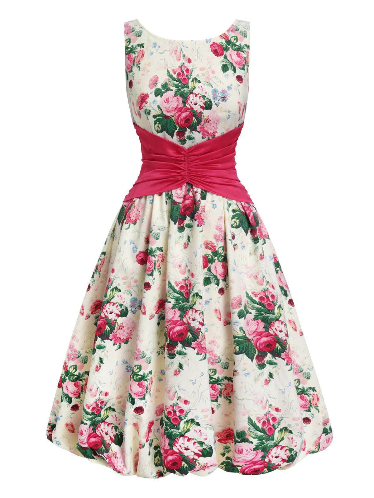 Multicolor 1950s Back Bow Antique Floral Dress - Image 2