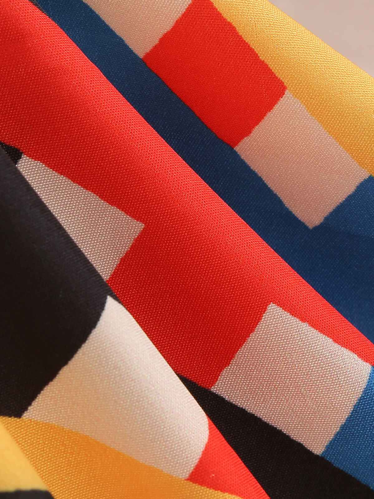 Multicolor 1950s Diagonal Plaid Swing Skirt - Image 4