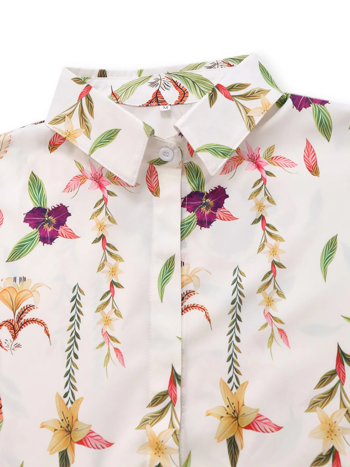 Multicolor 1950s Floral Lapel Batwing Sleeve Romper - Image 3