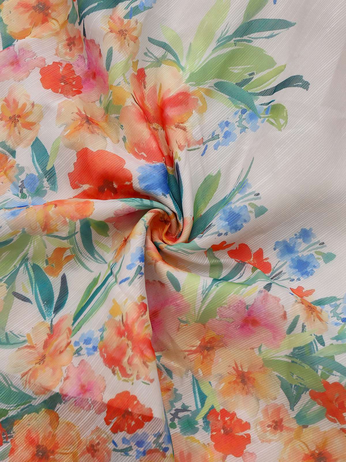 Multicolor 1950s Floral V-Neck Lantern Sleeve Belted Dress - Image 4