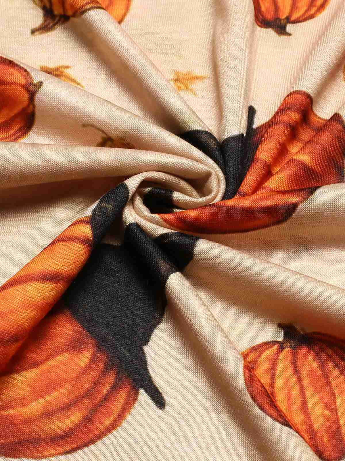 Multicolor 1950s Halloween Pumpkin Patchwork Dress - Image 4