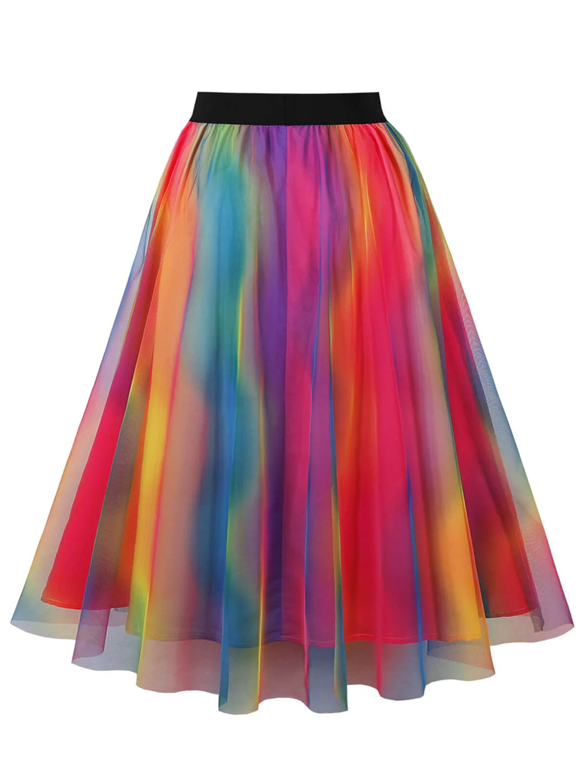 Multicolor 1950s Indistinct Swing Mesh Skirt - Image 2