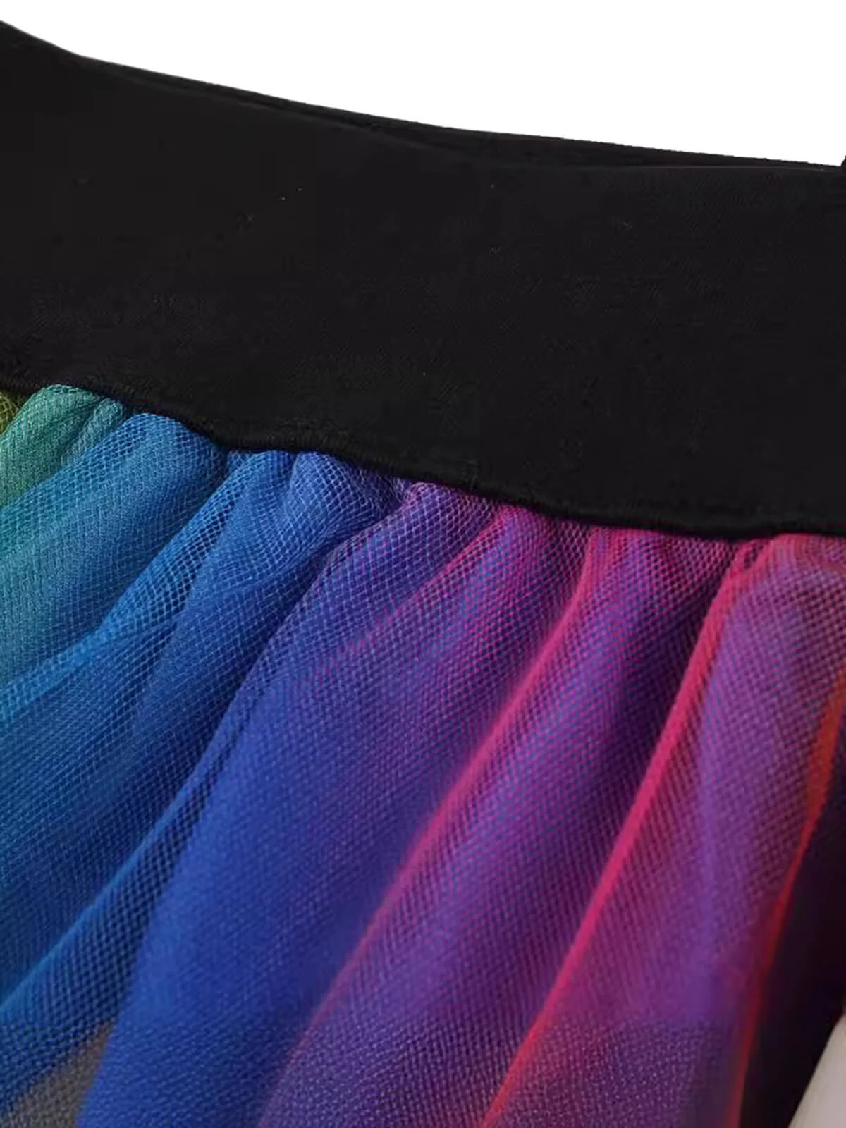 Multicolor 1950s Indistinct Swing Mesh Skirt - Image 3