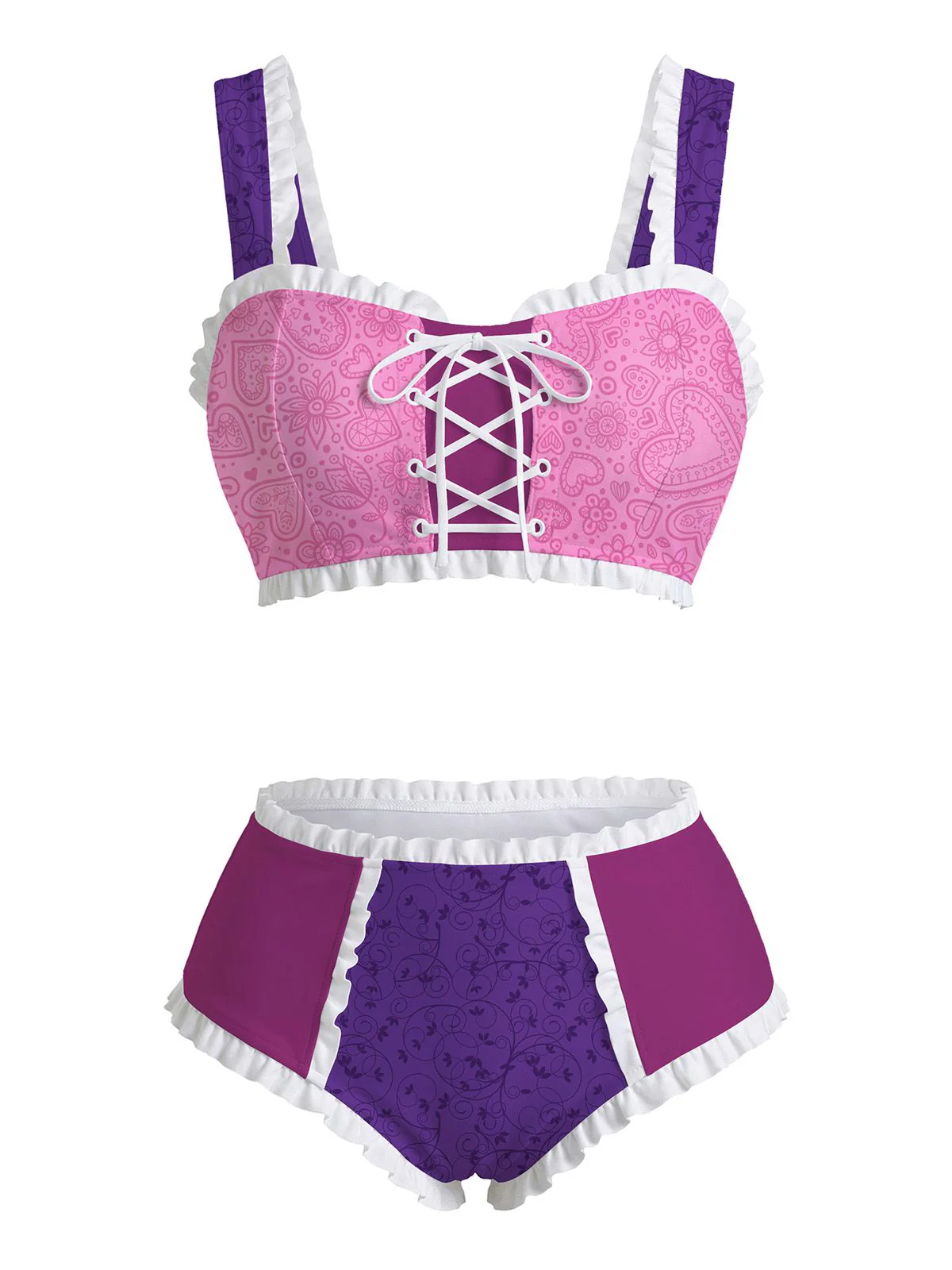 Multicolor 1950s Rapunzel Princess Swimsuit - Image 2
