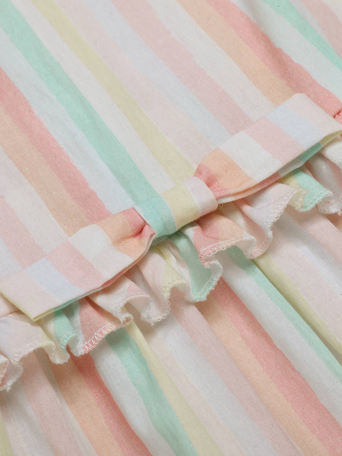 Multicolor 1950s Spaghetti Strap Striped Dress - Image 7