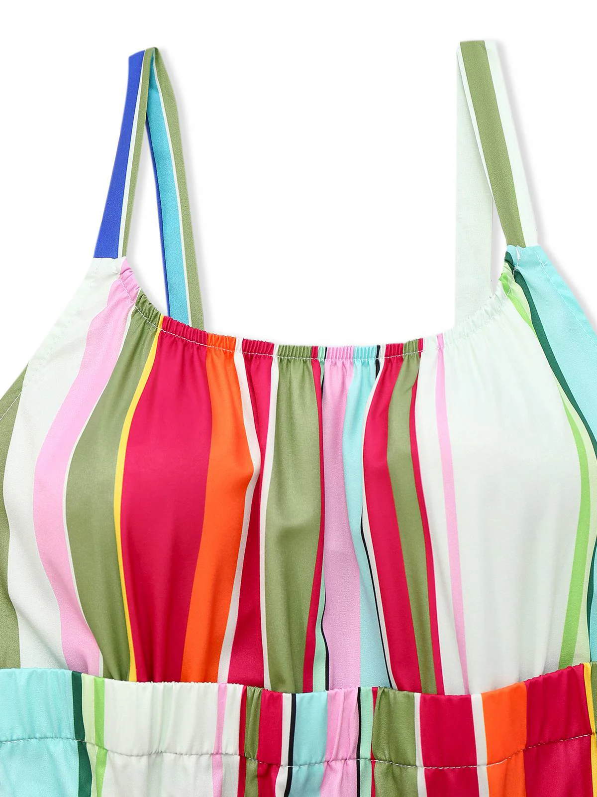 Multicolor 1950s Tie Back Barcode Stripe Dress - Image 4
