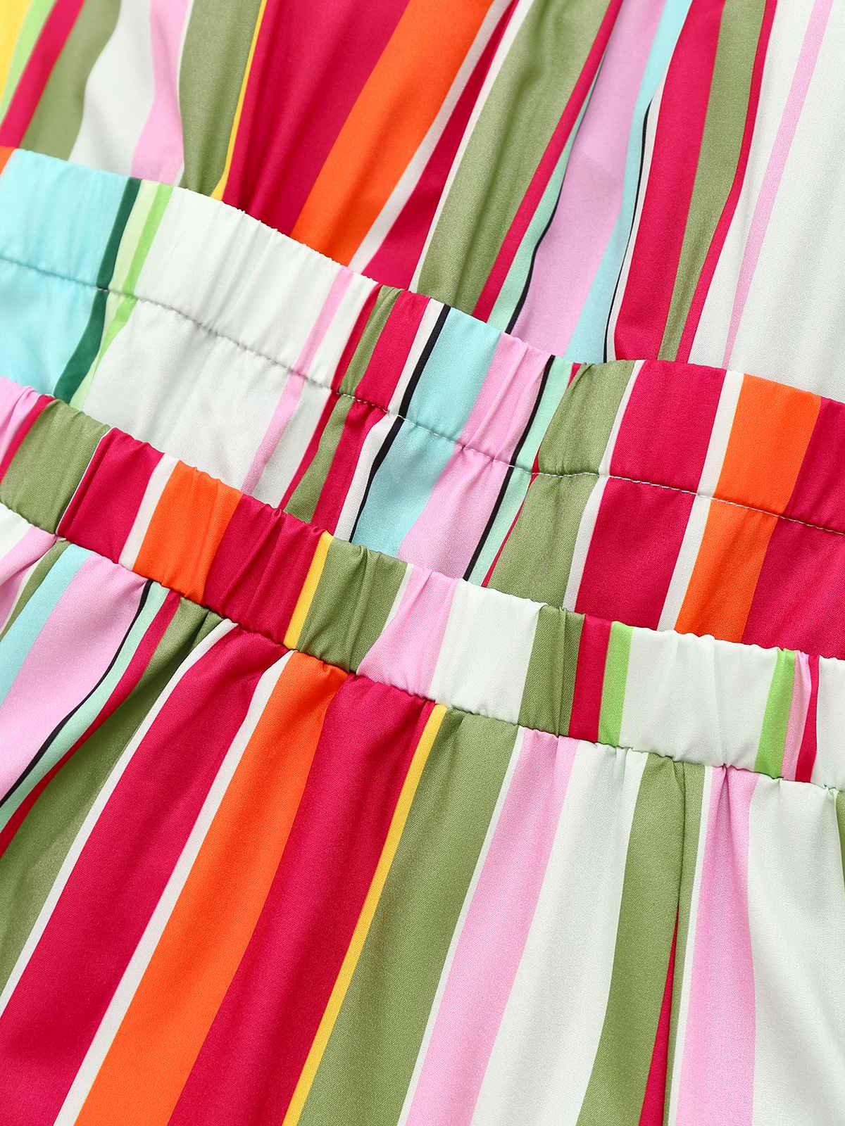 Multicolor 1950s Tie Back Barcode Stripe Dress - Image 5