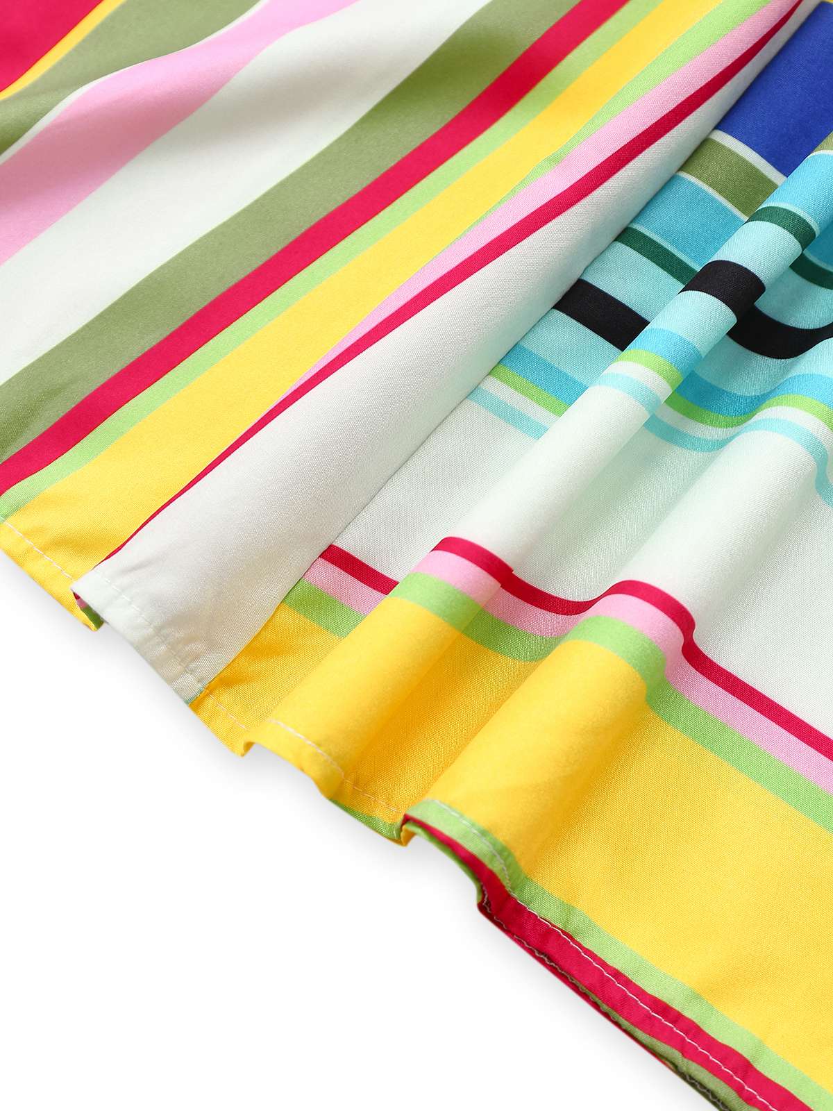 Multicolor 1950s Tie Back Barcode Stripe Dress - Image 6