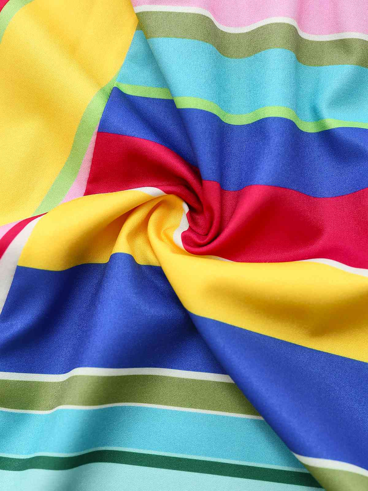 Multicolor 1950s Tie Back Barcode Stripe Dress - Image 7