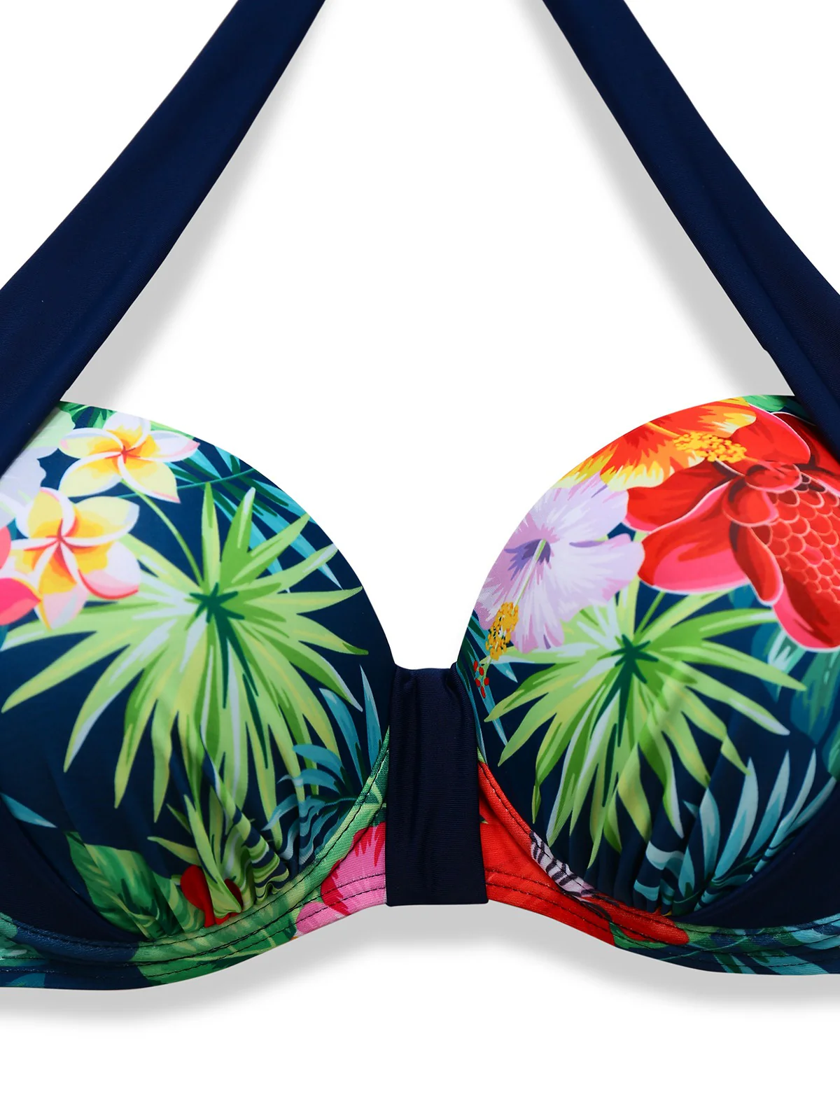 Multicolor 1950s Tropical Plants Patchwork Bikini Set - Image 3