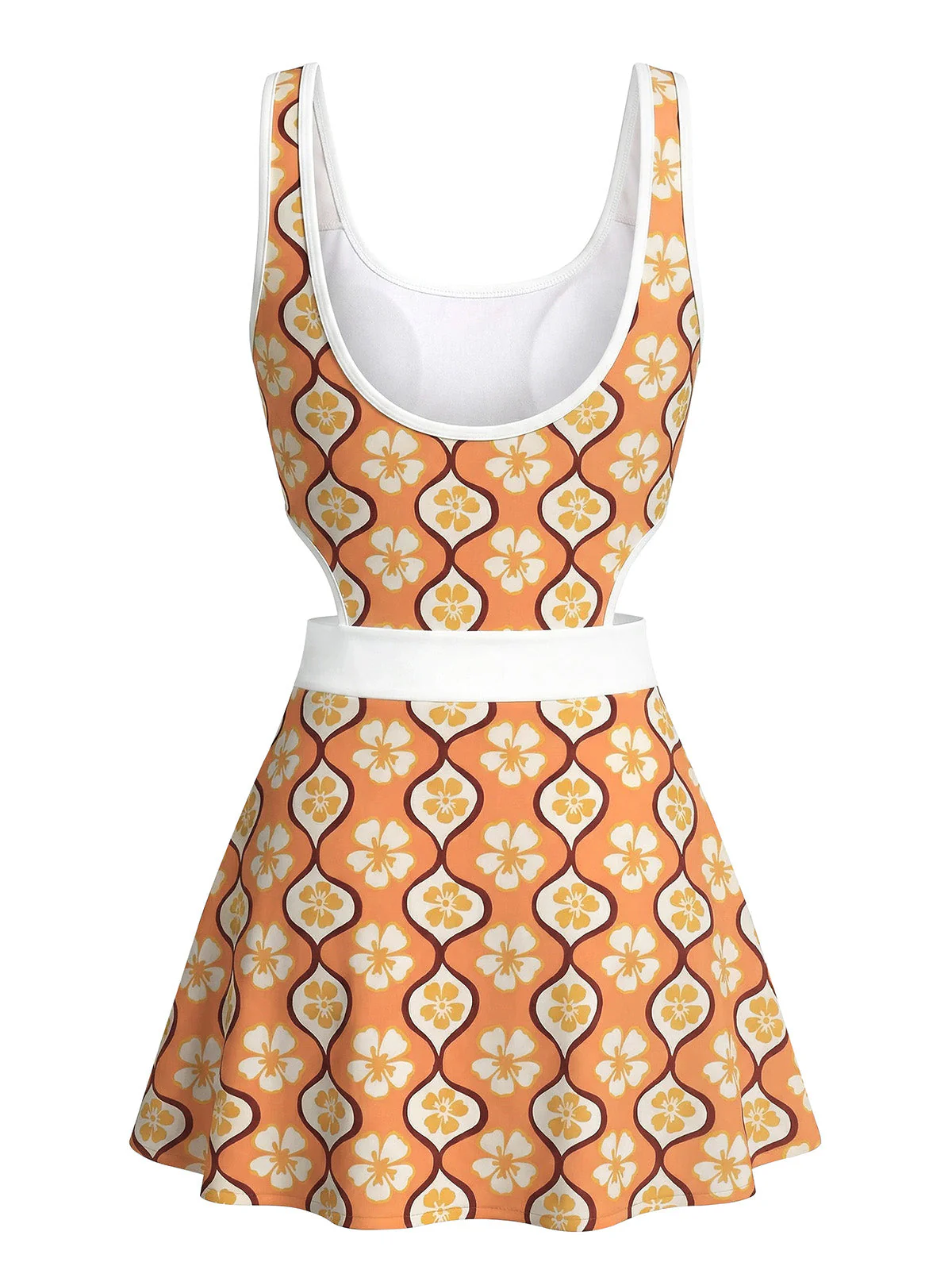 [Pre-Sale] Multicolor 1960s Cherry Blossom Cutout One-Piece Swimdress - Image 2