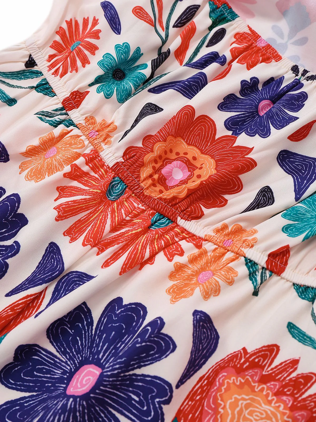 Multicolor 1960s Floral Bandeau Backless Romper - Image 4