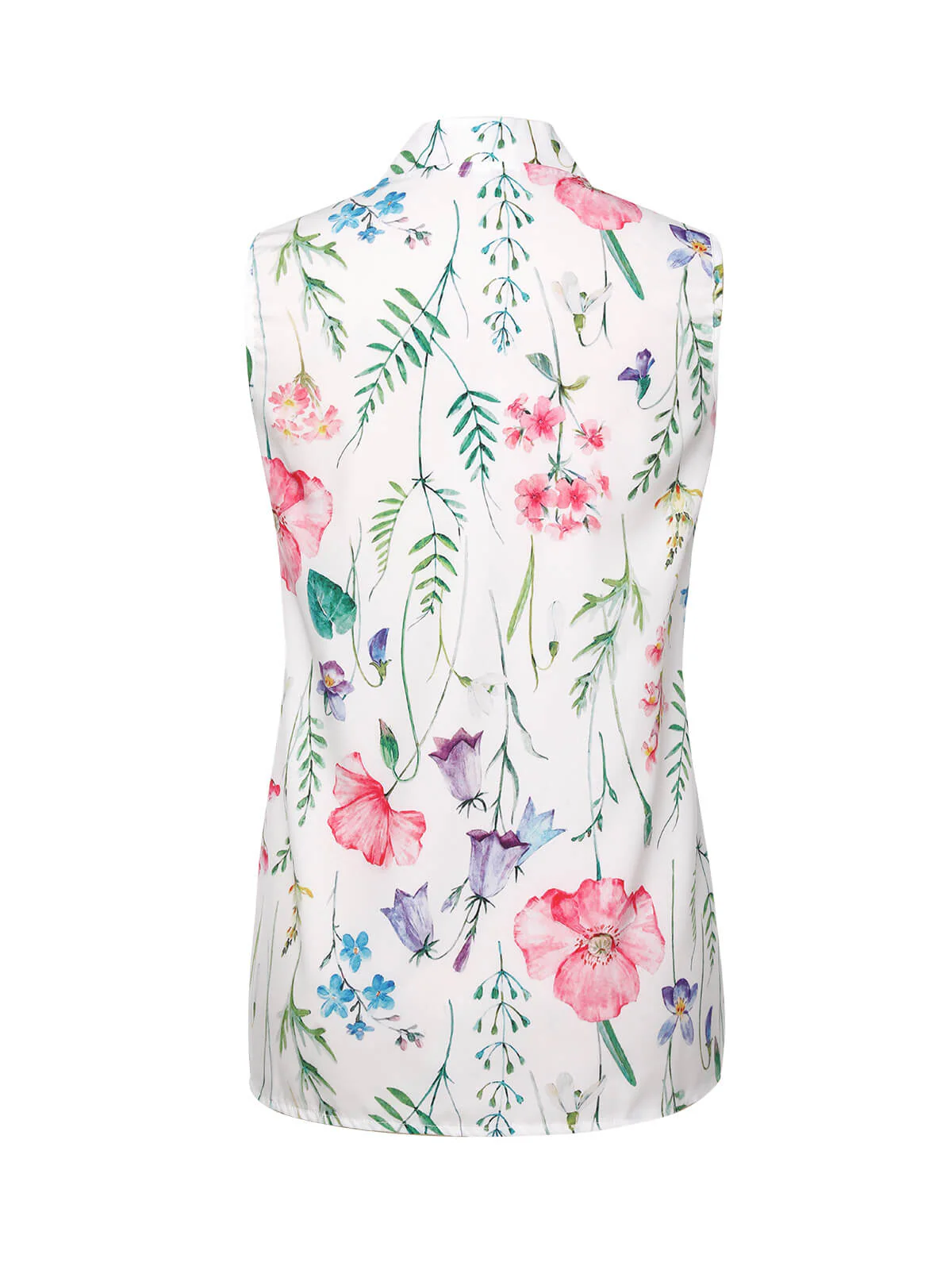 Multicolor 1960s Floral Surplice V Neck Tops - Image 3