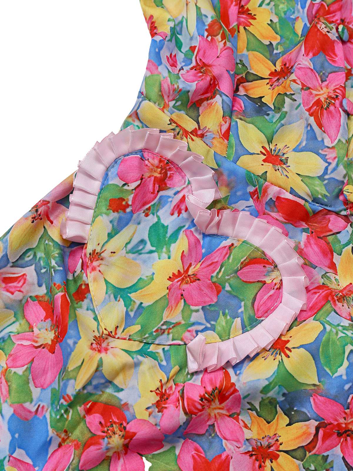 Multicolor 1960s Halter Floral Bow Heart Dress - Image 5